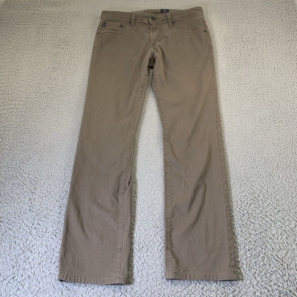Adriano Goldschmied The Matchstick Pants Mens 32x32 Brown‎ Chino Khaki Slim Fit